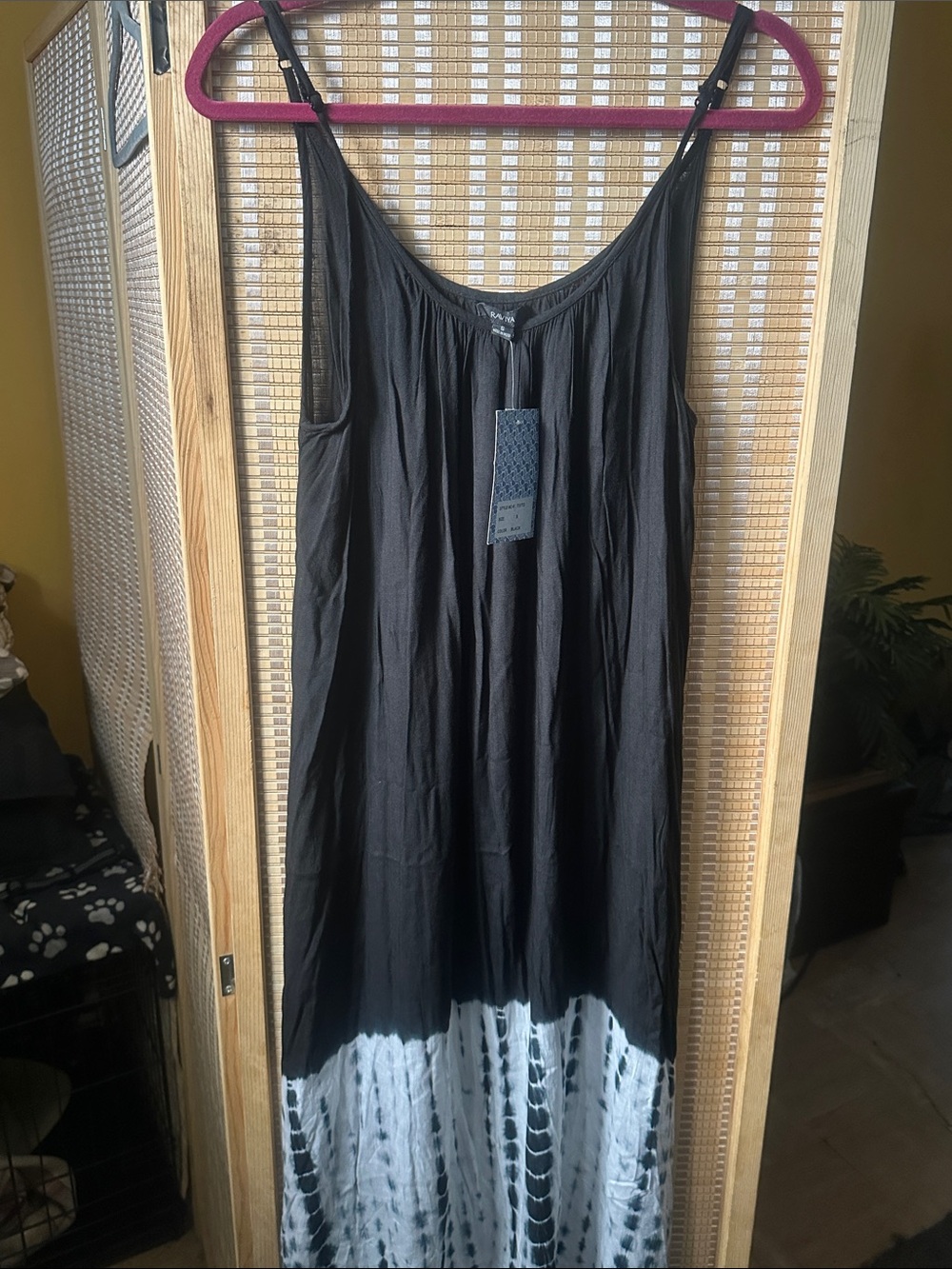 Raviya Black and White Tie-Dye Maxi Dress